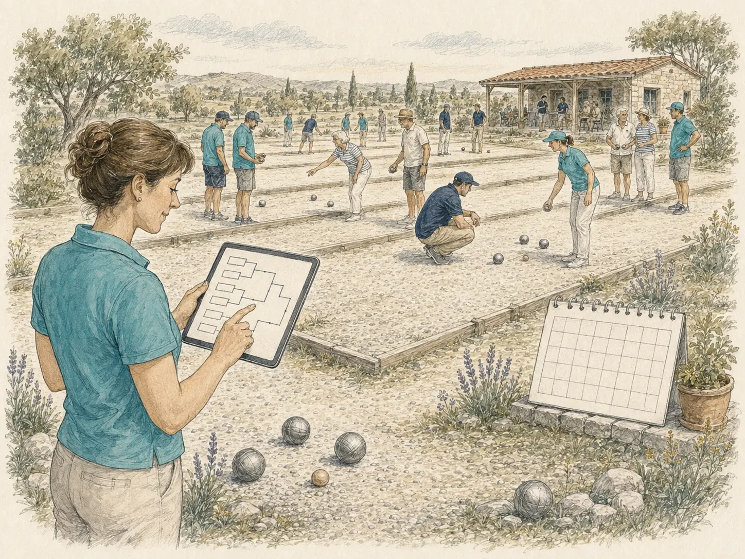 Organisation eines Boule-Turniers